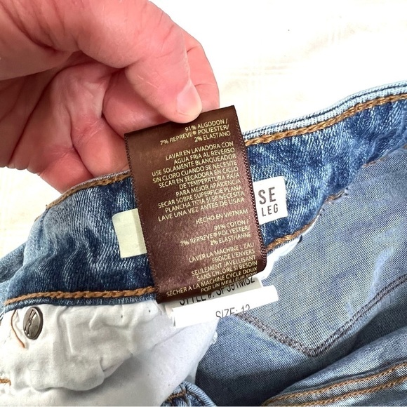 Kut From The Kloth High Rise Cropped Straight Leg Medium Wash Denim Jean Sz 12 - Picture 9 of 16